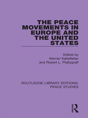 cover image of The Peace Movements in Europe and the United States